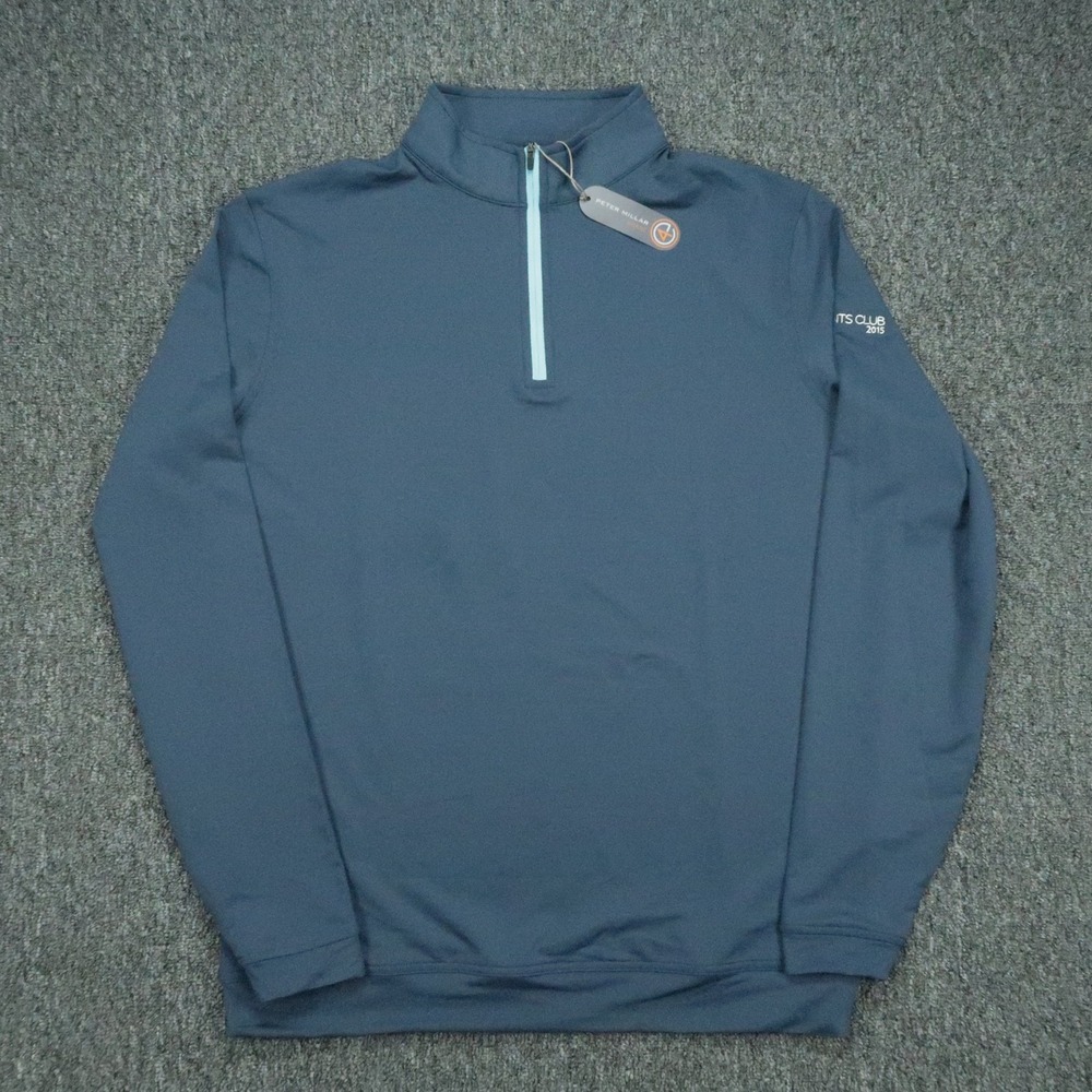 Peter Millar Pullover Men Large Blue Perth Performance Quarter Zip Presidio Golf